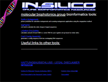 Tablet Screenshot of insilico.uni-duesseldorf.de